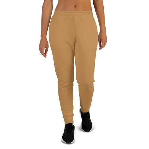 Women's Joggers, Solid Light Brown - Fade Resistant